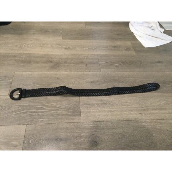 Vtg Womens Braided Leather Belt Size S Black Classic Preppy Western Retro 80s - Picture 9 of 10